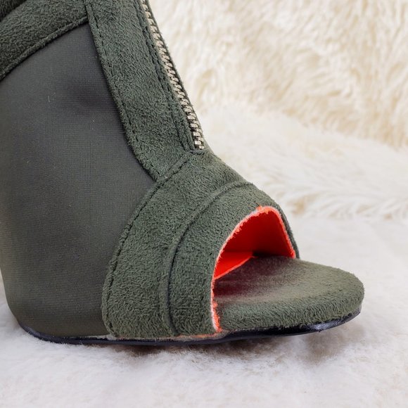 Front Zipper 4" High Heel Ankle Boots - Picture 5 of 11